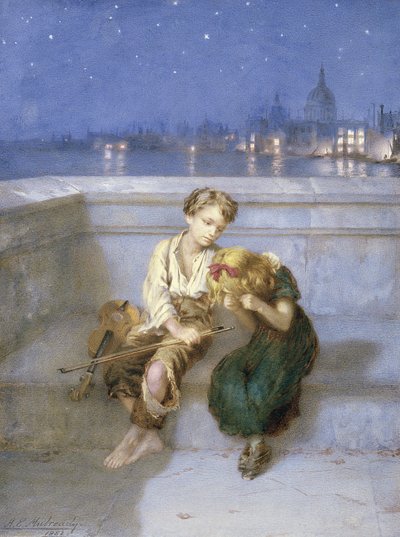 On Waterloo Bridge, London by Augustus Edward Mulready